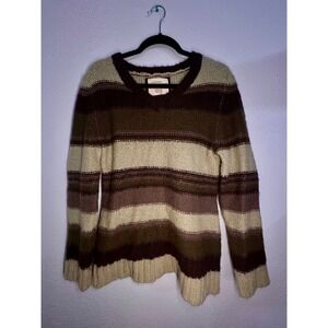 Natural Reflections Sweater striped brown green Size Medium
